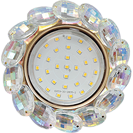 Светильник Ecola GX53 H4 Glass Круглый с большими хрусталиками